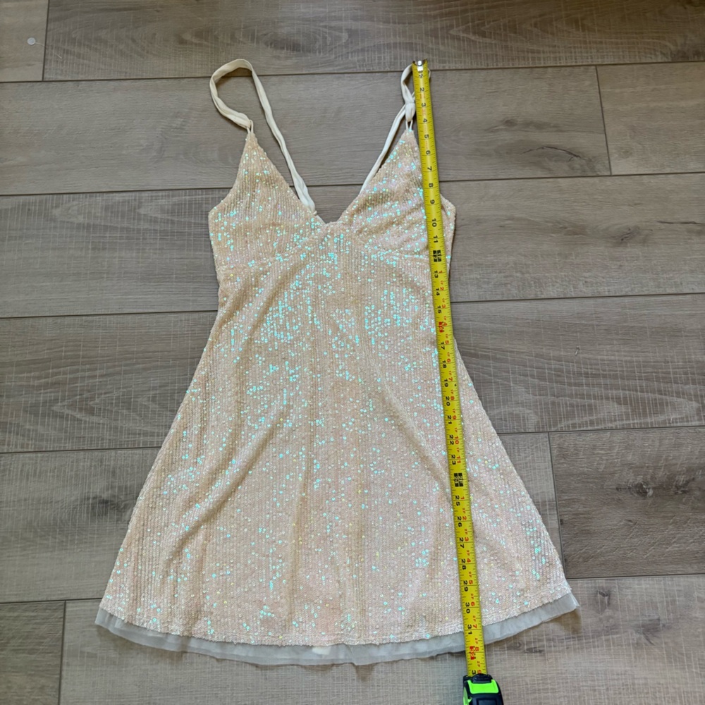 Free People Gold Rush Mini Dress in Icicle Pearl - Picture 10 of 13